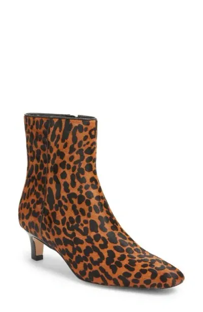 Nordstrom Arazio Genuine Calf Hair Kitten Heel Bootie In Tan Leopard Calf Hair