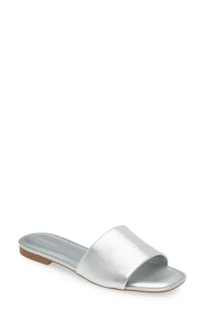 Nordstrom Caryl Slide Sandal In Silver Metallic