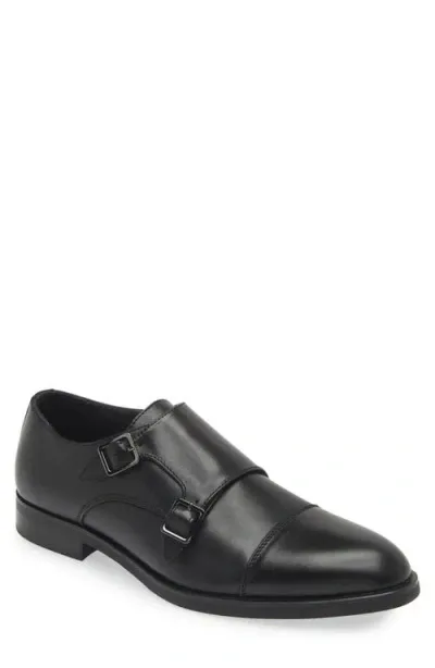 Nordstrom Edison Double Monk Strap Shoe In Black