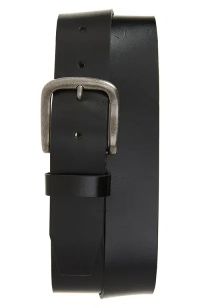 Nordstrom Ezra Rugged Leather Belt In Black