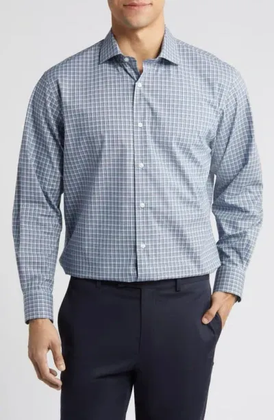 Nordstrom Felix Traitional Fit Tech Smart Plaid Stretch Dress Shirt In Blue - Navy Felix Plaid