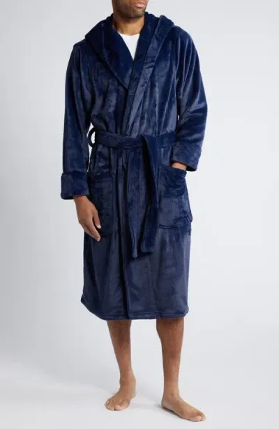 Nordstrom Fleece Hooded Robe In Blue