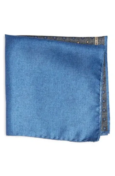 Nordstrom Four Panel Silk Pocket Square In Blue