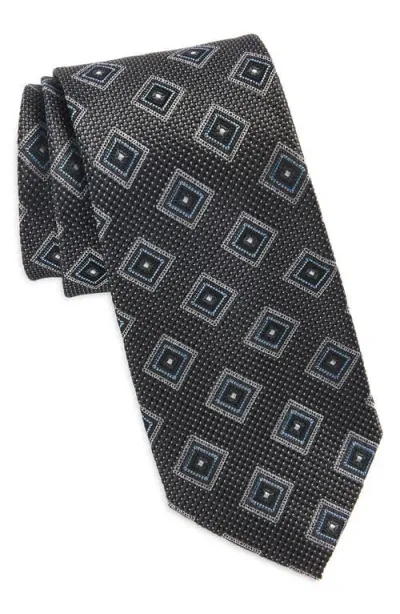 Nordstrom Grid Silk Tie In Black