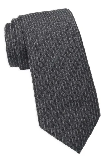 Nordstrom Hankin Basket Weave Silk Blend Tie In Black