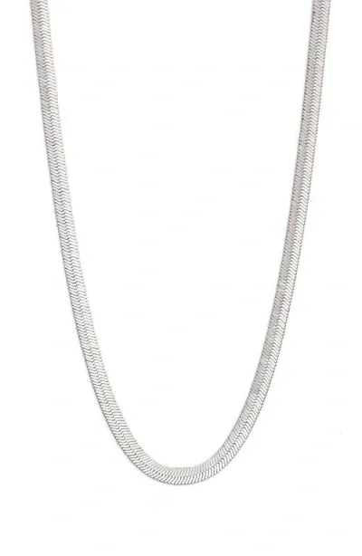 Nordstrom Herringbone Chain Necklace In Rhodium