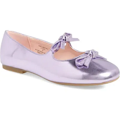 Nordstrom Kids' Elodie Bow Flat In Purple Metallic