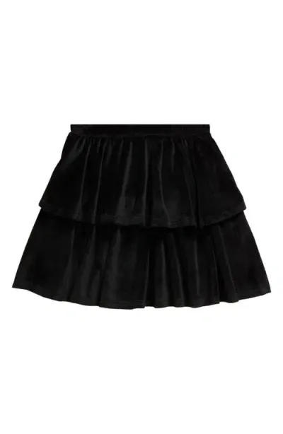 Nordstrom Kids' Tiered Velour Skirt In Black