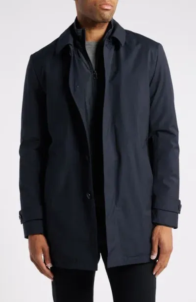 Nordstrom Mac Wool Raincoat In Navy