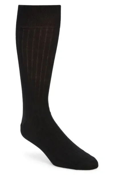 Nordstrom Merino Wool Blend Dress Socks In Black