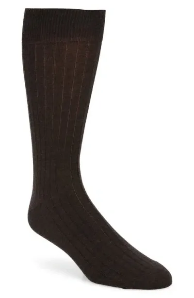 Nordstrom Merino Wool Blend Dress Socks In Brown