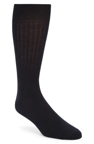 Nordstrom Merino Wool Blend Dress Socks In Navy