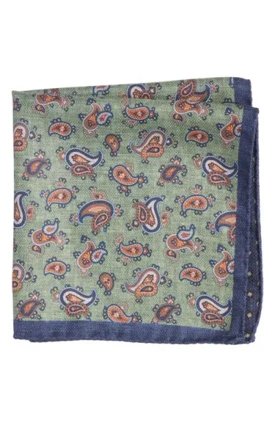 Nordstrom Paisley Silk Pocket Square In Green