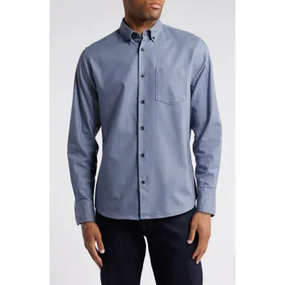 Nordstrom Tech-smart Trim Fit Check Stretch Button-down Shirt In Grey Folkstone