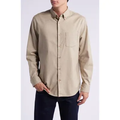 Nordstrom Tech-smart Trim Fit Check Stretch Button-down Shirt In Tan Burro