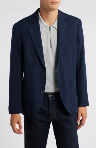 Nordstrom Textured Knit Wool Sport Coat In Navy Isola Texture