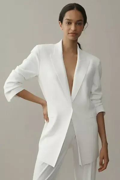 Norma Kamali Easy Fit Single-breasted Jacket In White