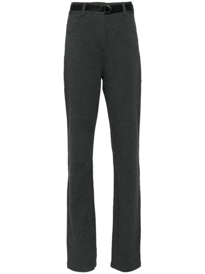 Norma Kamali High-waisted Boot-cut Trousers In Grey