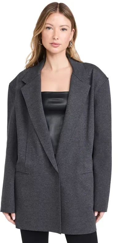 Norma Kamali Oversized Single Breasted Jacket Dark Heather Grey