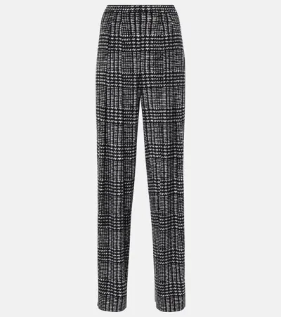 Norma Kamali Pleated Plaid Wide-leg Pants In Green