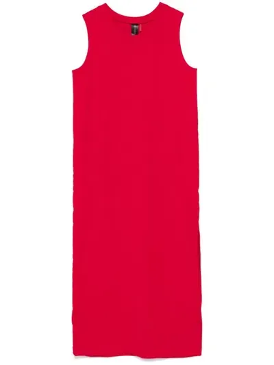 Norma Kamali Side-slit Sleeveless Dress In Red