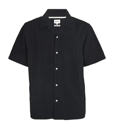 Norse Projects Cotton-blend Short-sleeve Shirt In Navy