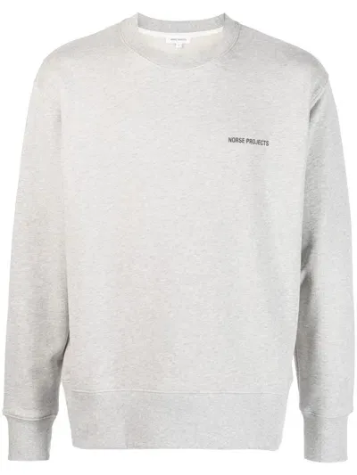 Norse Projects Logo-print Long-sleeve Sweatshirt In Grey