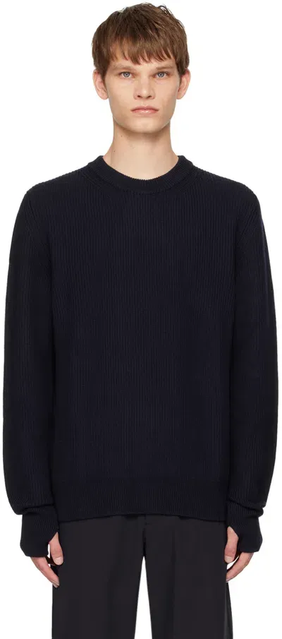 Norse Projects Navy Rib Sweater In Dark Navy