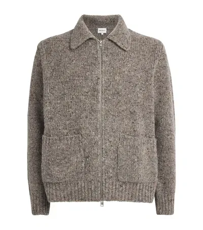 Norse Projects Wool Zipped Erik Cardigan In Grey