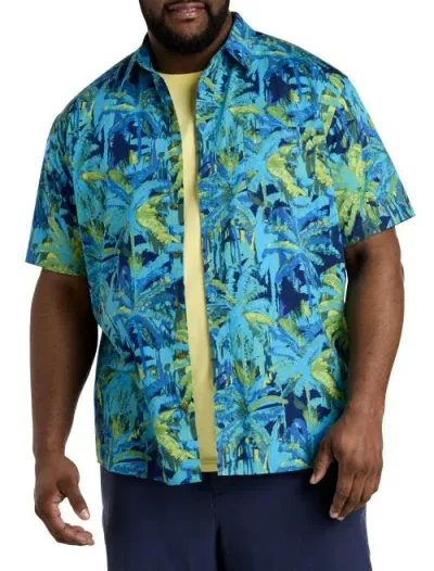 Oak Hill Premium By Dxl Oak Hill Tropical Print Sport Shirt In Green