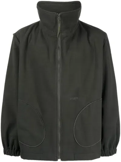 Off Duty Fleece Bomber Jacket In Green