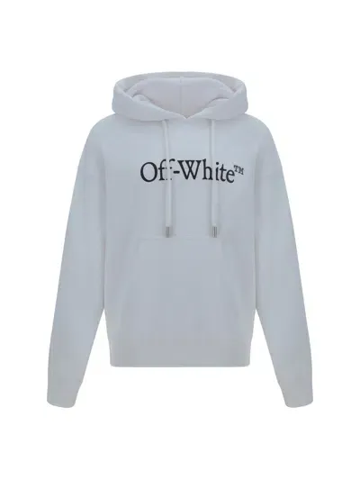 Off-white Big Bookish Skate Hoodie In White Black