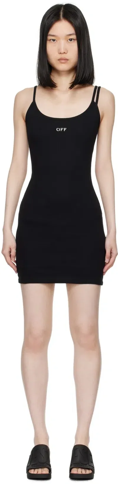 Off-white Black Off Stamp Rib Basic Mini Dress In Schwarz