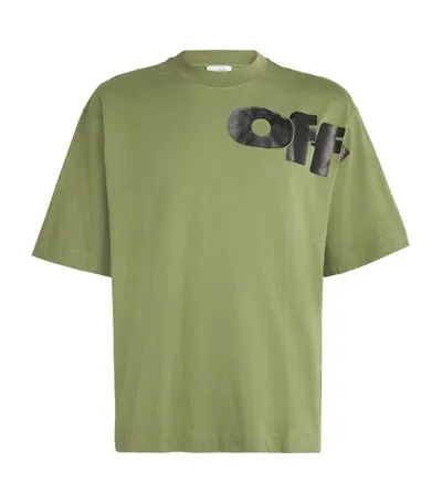 Off-white Cotton Shared Logo T-shirt In Green