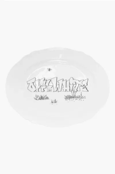 Off-white Ginori Printed Porcelain Plate In Gray