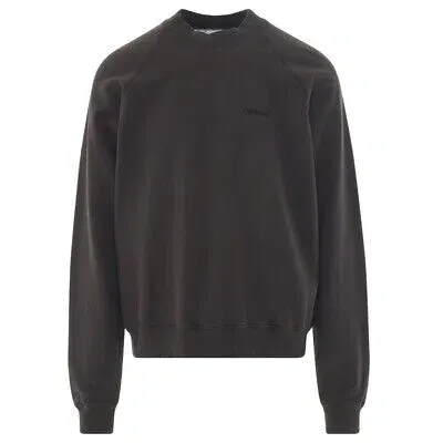 Pre-owned Off-white Off White Herren Sweatshirts Omba056s22fle002 1010 Jumper In Schwarz