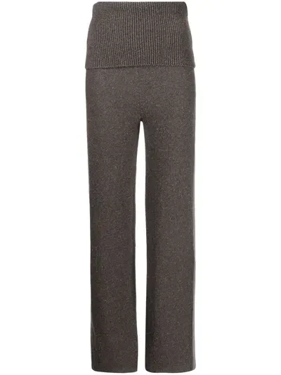 Off-white Languid Straight Leg Knitted Trousers In Grey