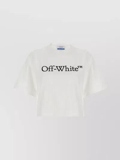 Off-white Logo-print Cropped T-shirt In White