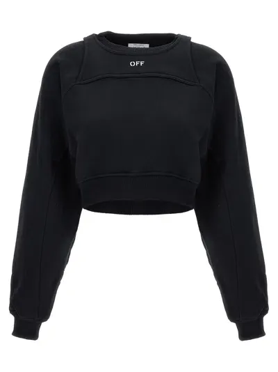 Off-white Off White Logo Embroidery Sweatshirt In Black