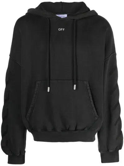 Off-white Logo-print Cotton Hoodie In Grau