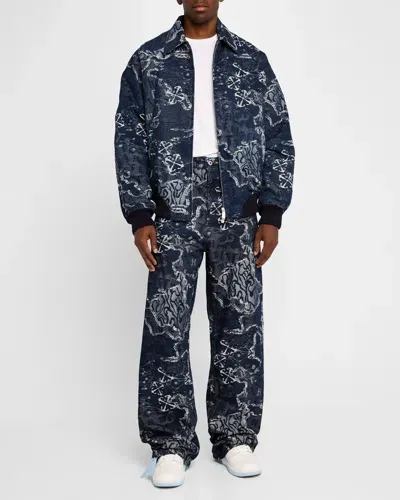 Off-white Men's Camo Jacquard Bomber Jacket In Multicolorfu