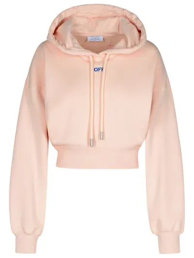 Off-white Pink Cotton Cropped Sweatshirt