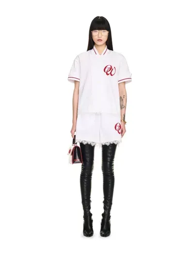 Off-white Poplin Ow Embr Baseball Shirt In 白色