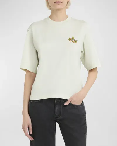 Off-white Ramage Flower Boxy Tee In Milky Green