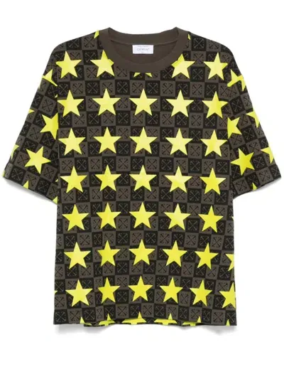 Off-white Stars Ao Skate T-shirt In Green