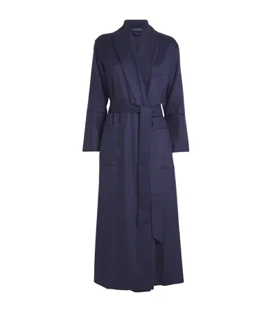 Olivia Von Halle Cashmere Logan Robe In Navy