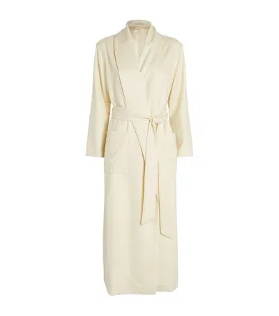 Olivia Von Halle Cashmere Logan Robe In White