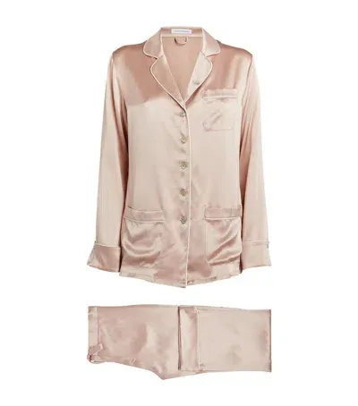 Olivia Von Halle Silk Coco Pyjama Set In Pink