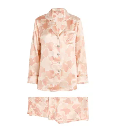 Olivia Von Halle Silk Lila Icarus Cloud Pyjama Set In Pink