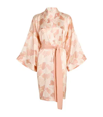 Olivia Von Halle Silk Mimi Icarus Cloud Robe In Pink